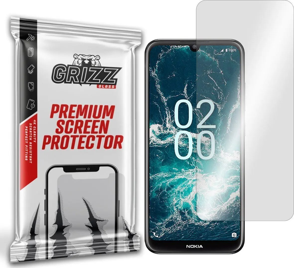 Hibrīda aizsargstikls GrizzGlass priekš Nokia C200