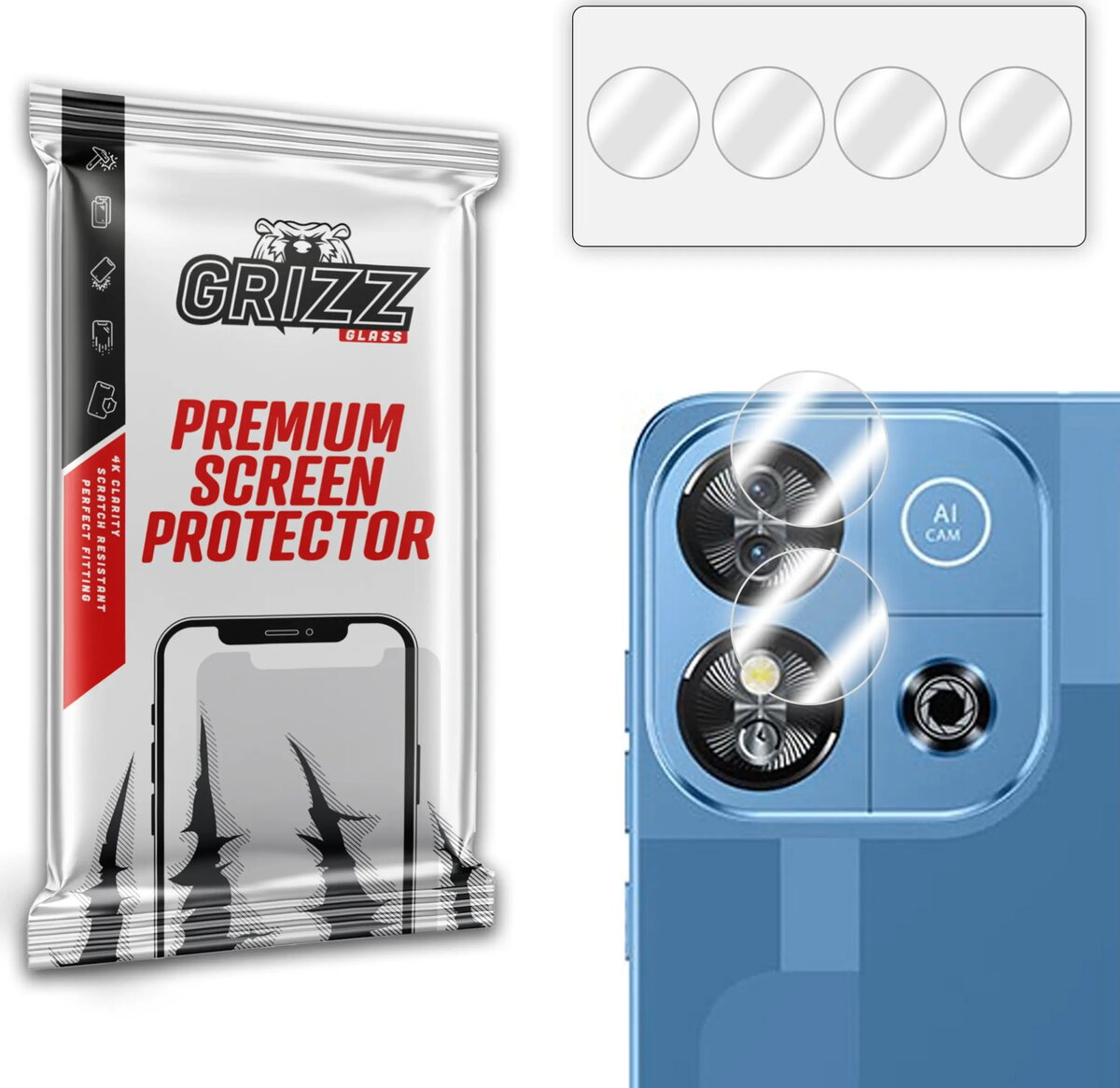 Aizsargstikls kamerai GrizzGlass HybridGlass priekš Oukitel