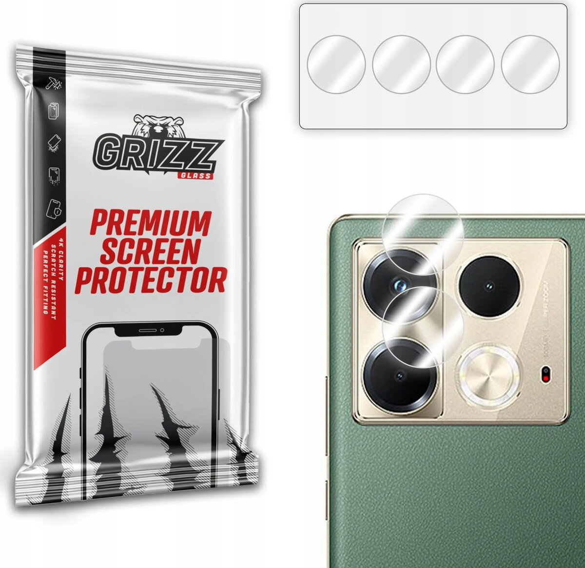 GrizzGlass HybridGlass kameras aizsargstikls priekš Infinix