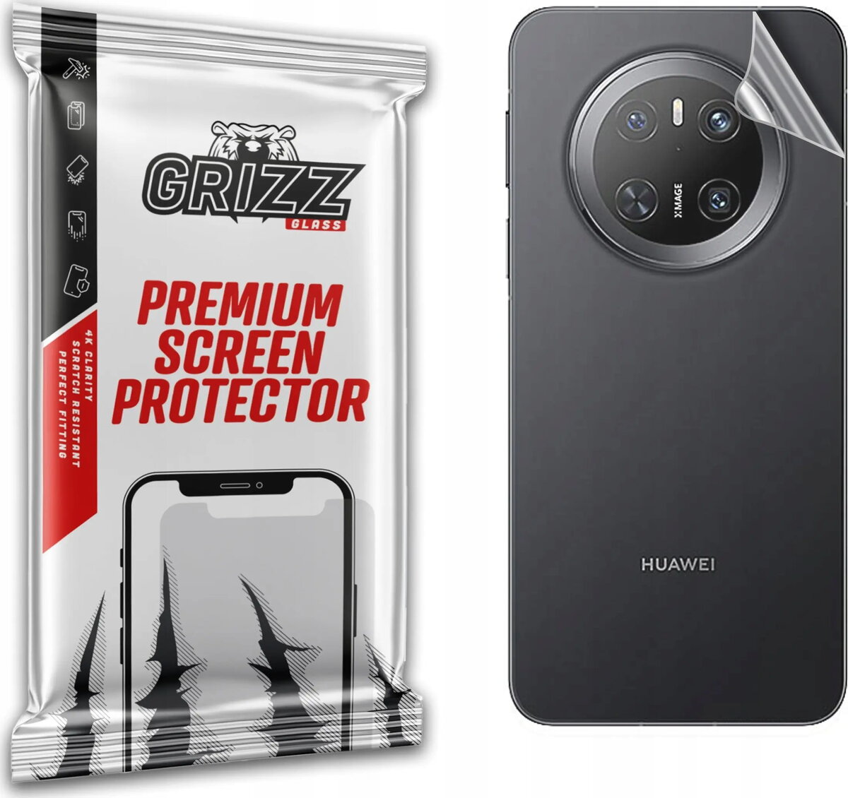 Aizmugures aizsargplēve GrizzGlass SatinSkin priekš Huawei