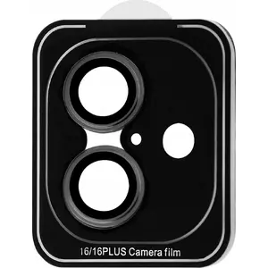Tempered Glass Camera Lens Protector for iPhone 16 / 16 Plus, etumi SB9416, 9H Hardness, Black
