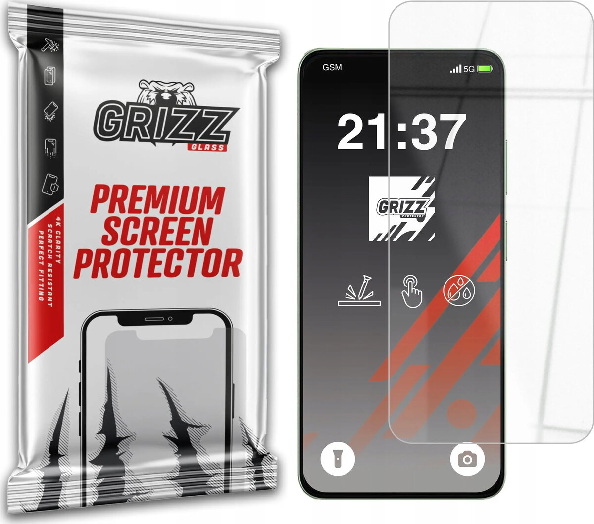Hibrīdtais ekrāna aizsargs GrizzGlass HybridGlass priekš