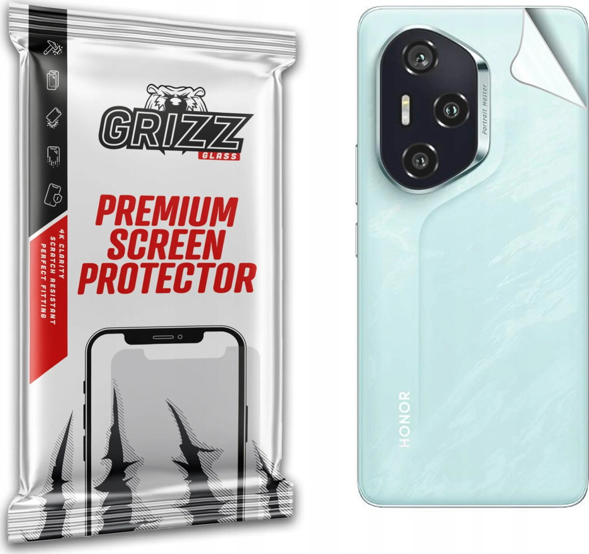 Aizmugures aizsargplēve GrizzGlass SatinSkin priekš Honor