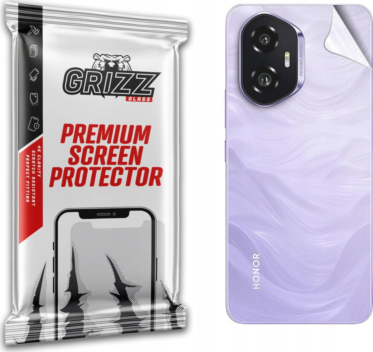 Aizmugures aizsargplēve GrizzGlass SatinSkin priekš Honor