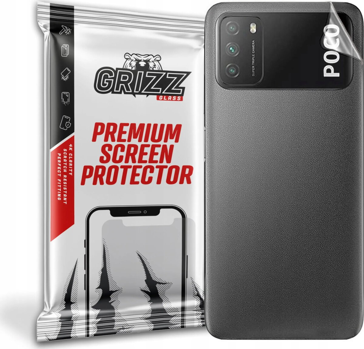 Aizmugures rūdīts stikls GrizzGlass priekš Xiaomi