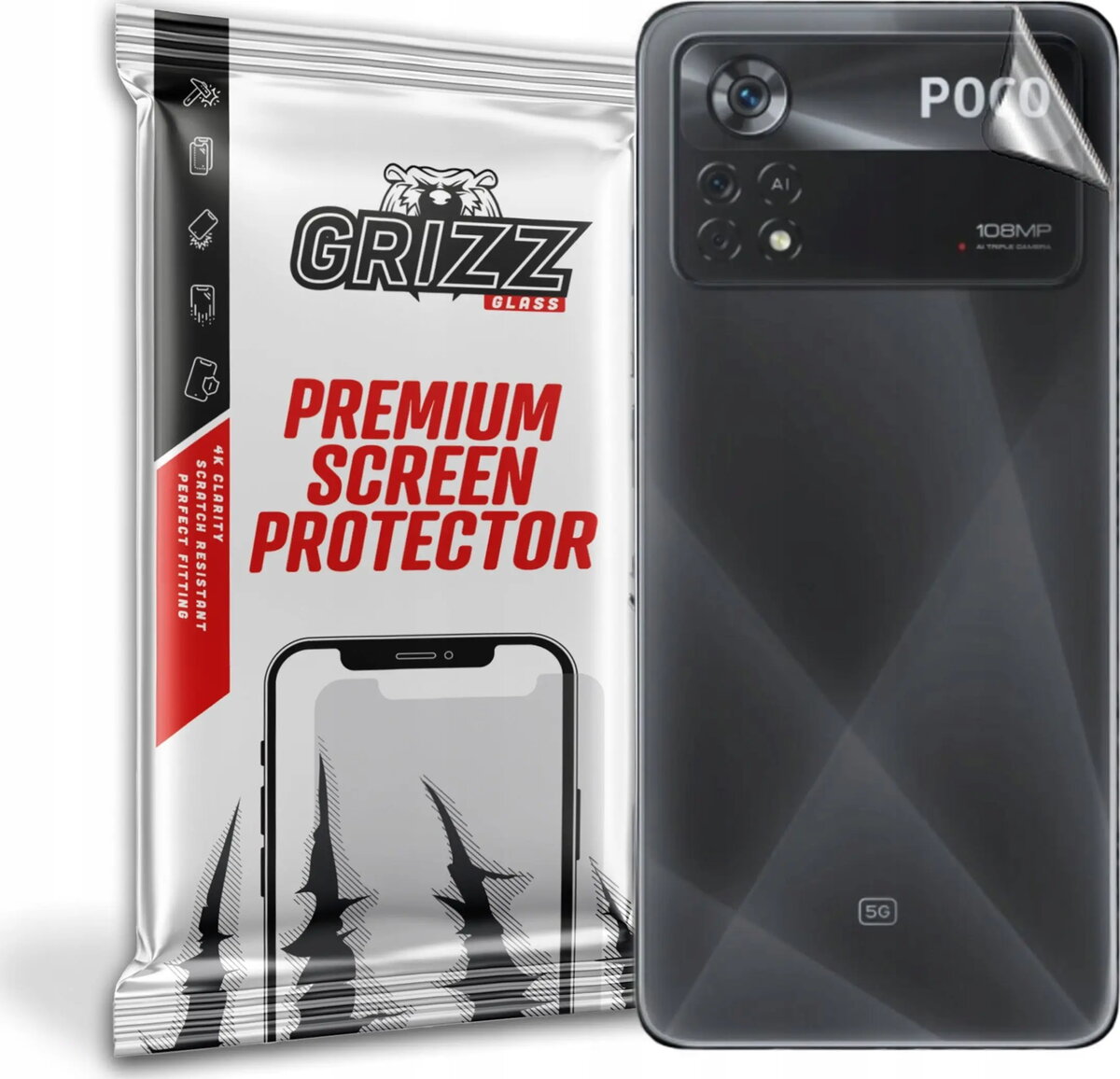 Aizmugures stikla aizsargs GrizzGlass priekš Xiaomi