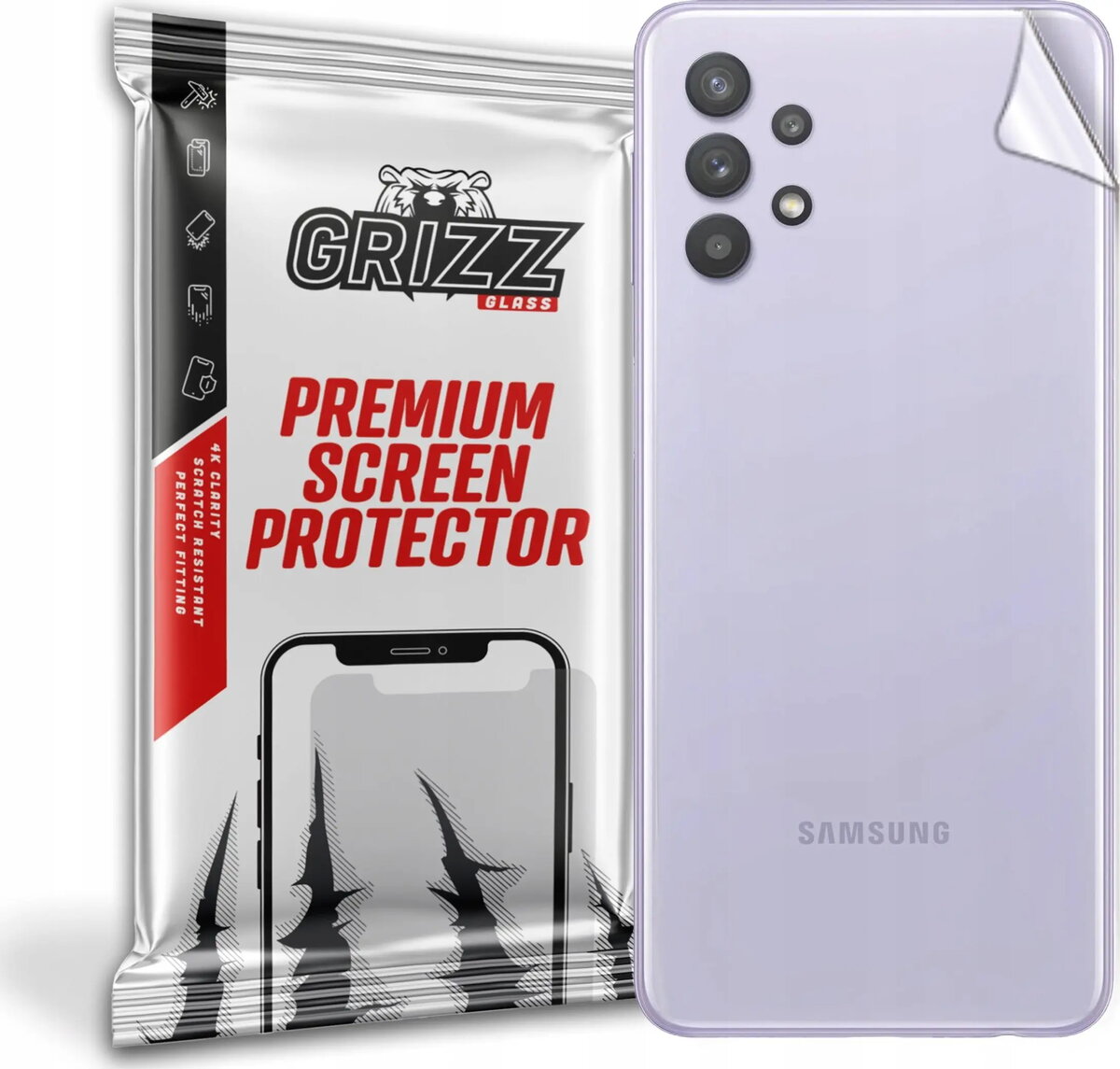 Aizmugures aizsargstikls GrizzGlass priekš Samsung Galaxy