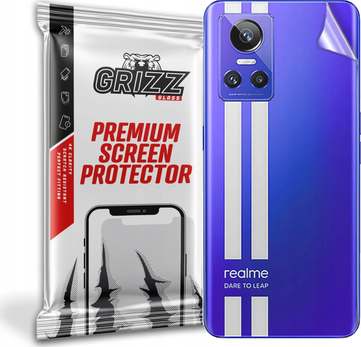 Aizsargplēve GrizzGlass aizmugurei priekš Realme GT