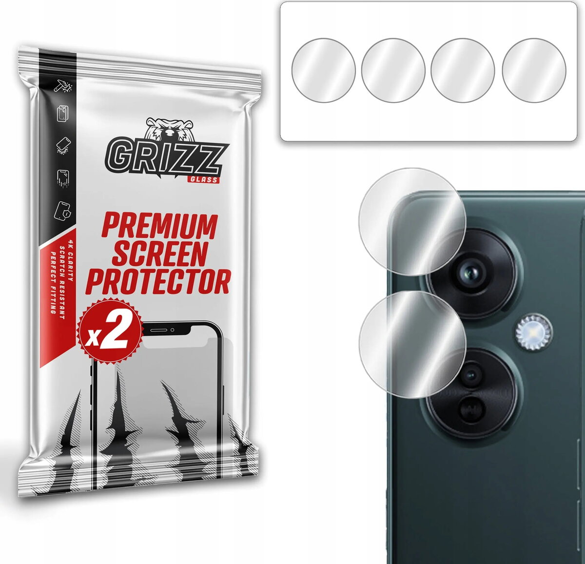 Kamera stikliņš GrizzGlass HybridGlass priekš Oppo