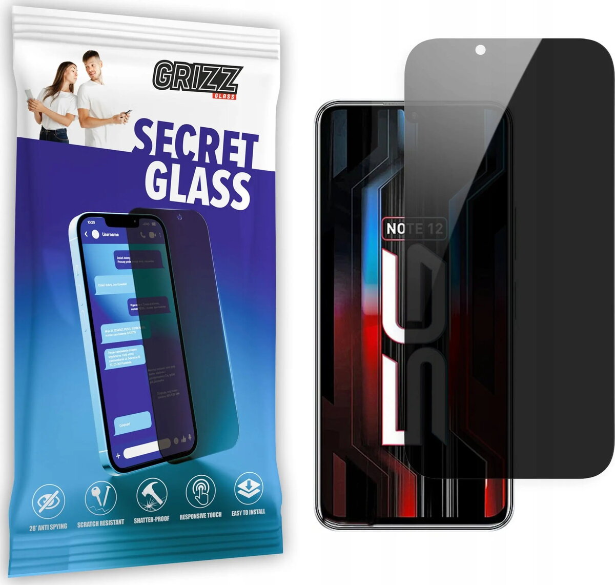 Privātuma rūdīts ekrāna aizsargstikls GrizzGlass SecretGlass