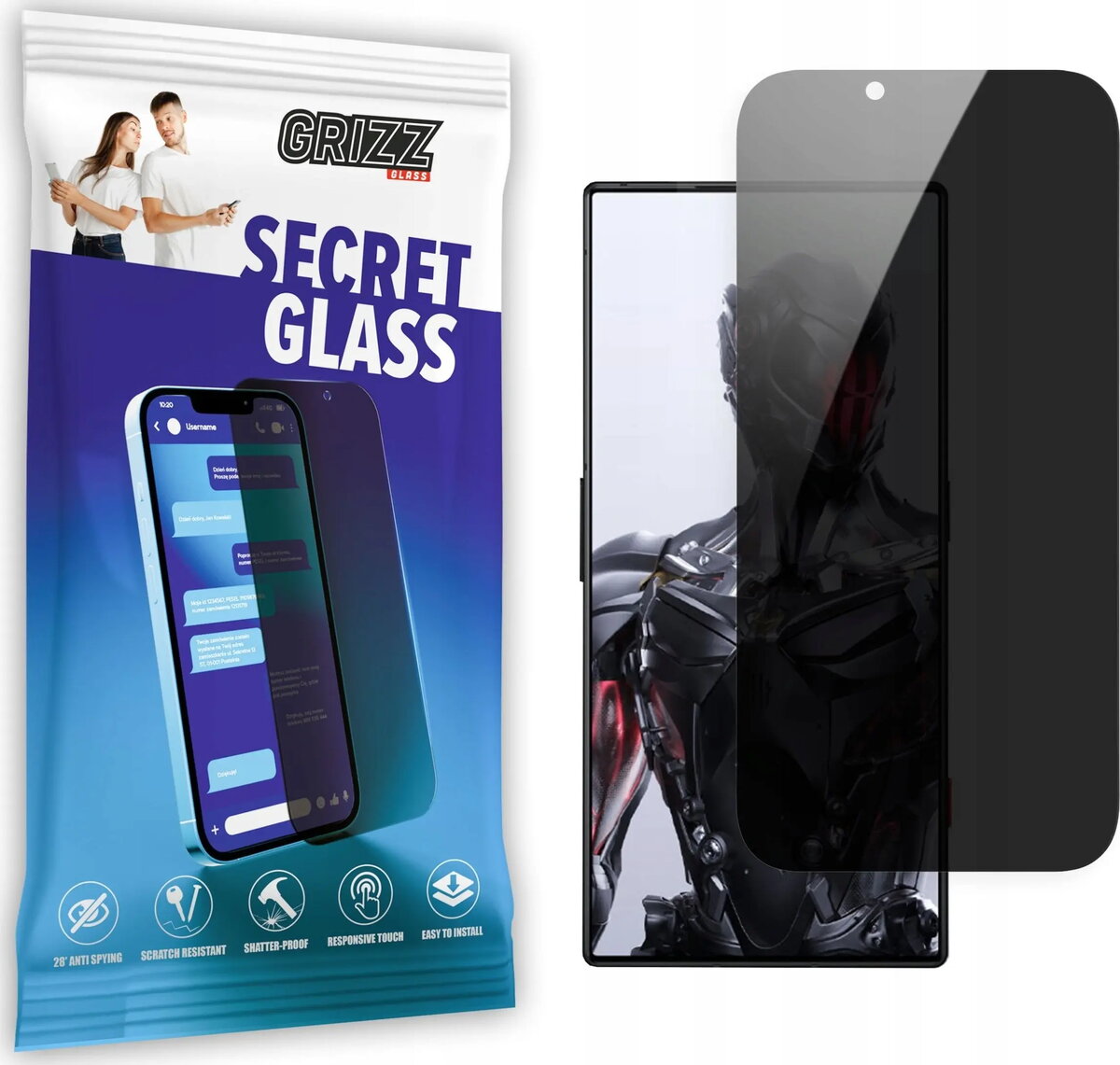 Aizsargvēdekļa privātuma stikls GrizzGlass SecretGlass priekš
