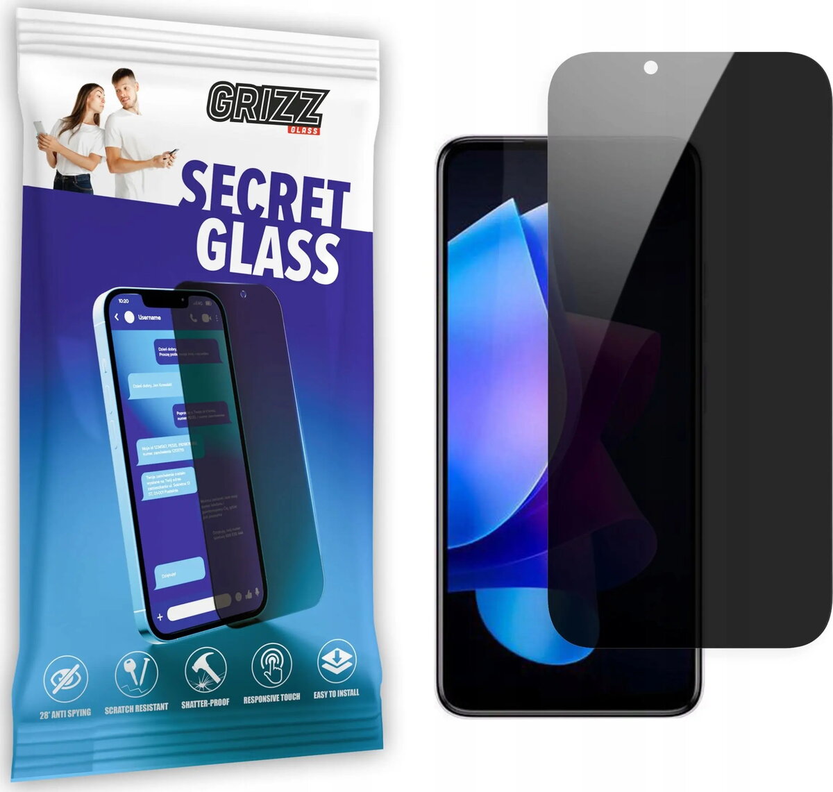 Privātuma rūdīts ekrāna stikls GrizzGlass SecretGlass