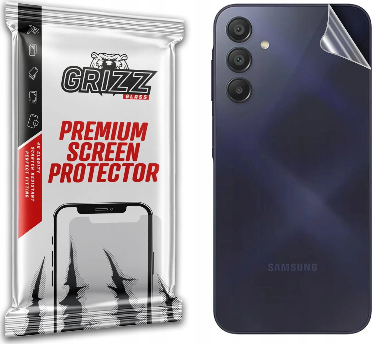GrizzGlass SatinSkin aizmugures rūdīta stikla aizsargs