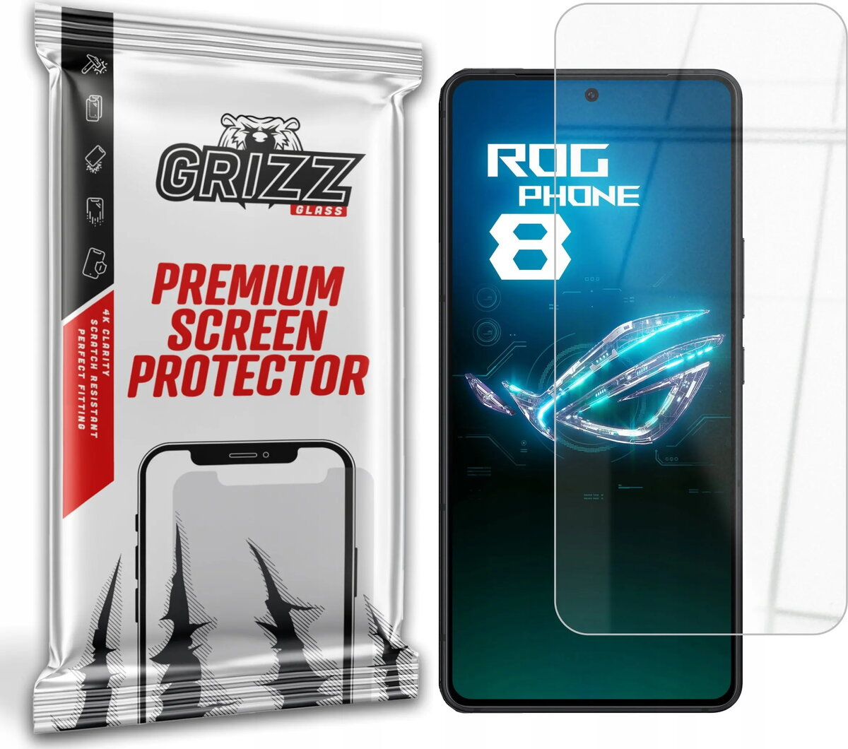 Hibrīdais aizsargstikls GrizzGlass priekš Asus ROG