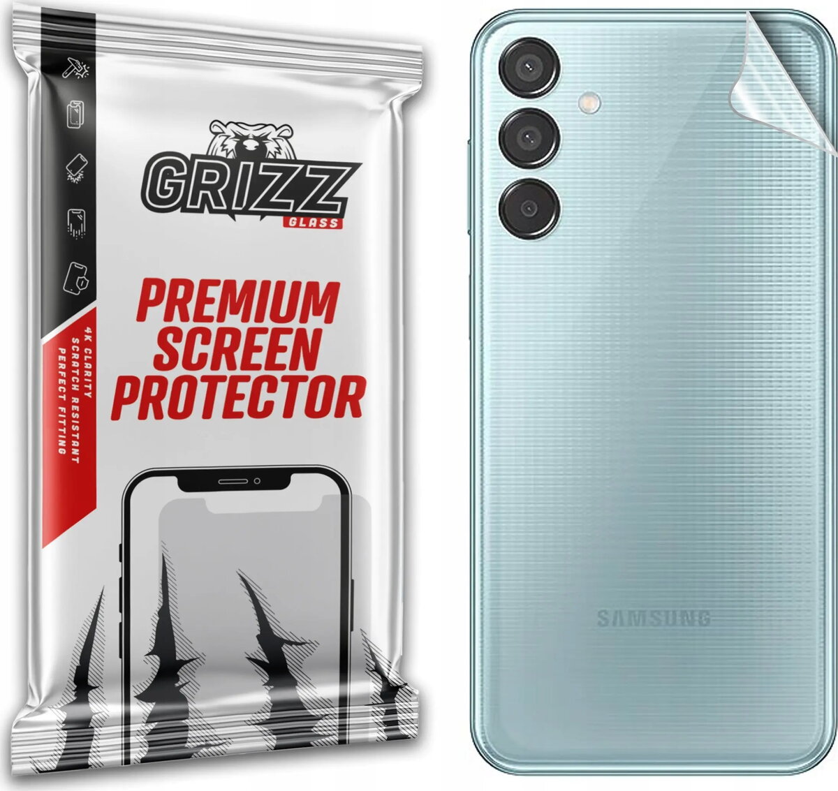 Aizmugures aizsargplēve GrizzGlass UltraSkin priekš Samsung
