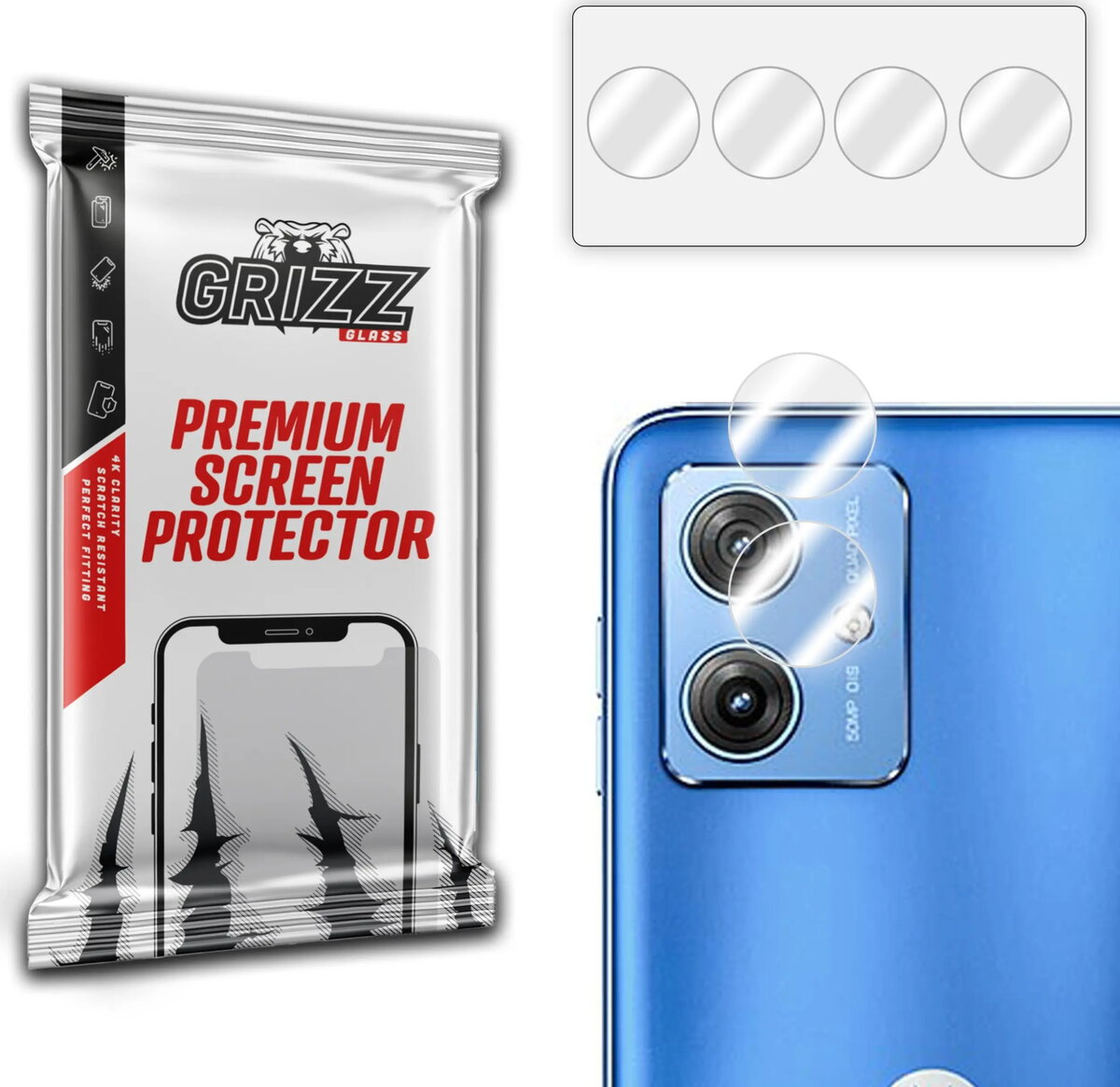 GrizzGlass HybridGlass aizsargstikls kameras lēcai Motorola