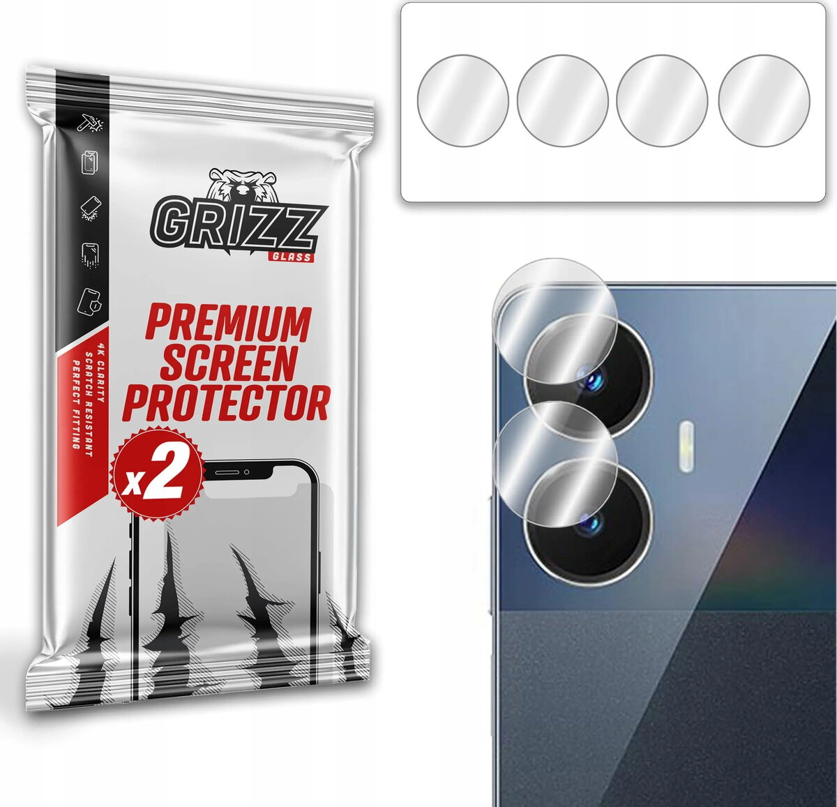 Aizsargstikls GrizzGlass HybridGlass kamerai Realme Narzo