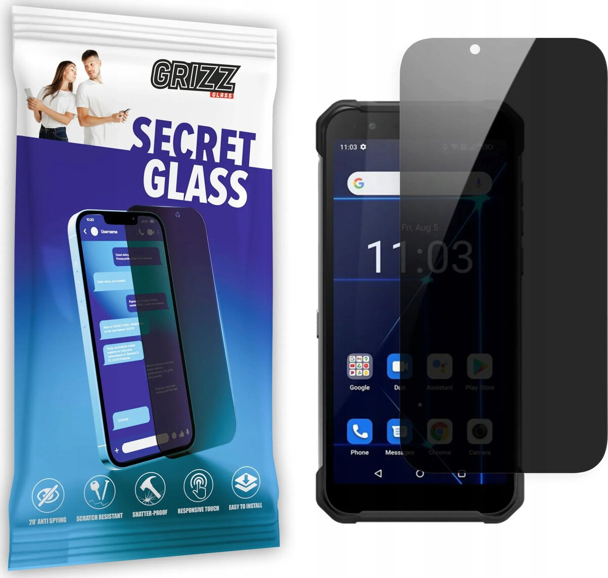 Temperēts privātuma aizsargstikls GrizzGlass SecretGlass priekš