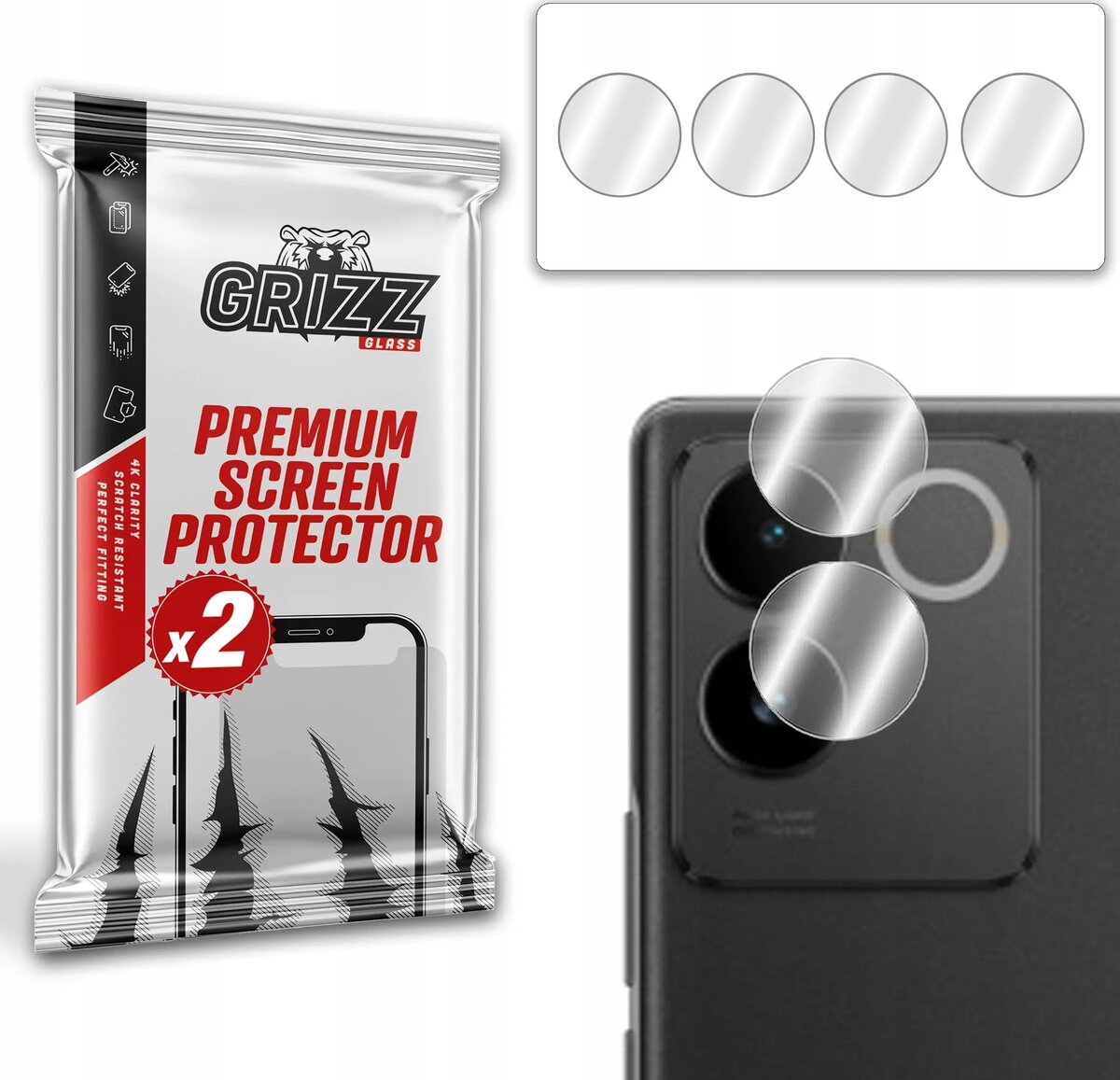 Aizsargstikls GrizzGlass HybridGlass kamerai Vivo iQOO