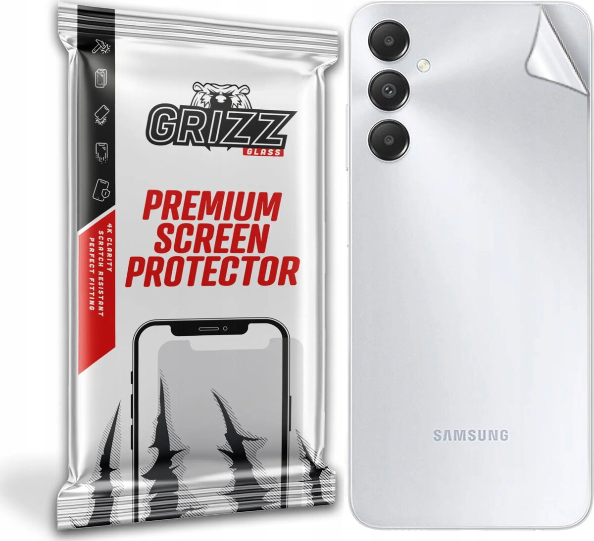 Aizmugures aizsargstikls GrizzGlass SatinSkin priekš Samsung