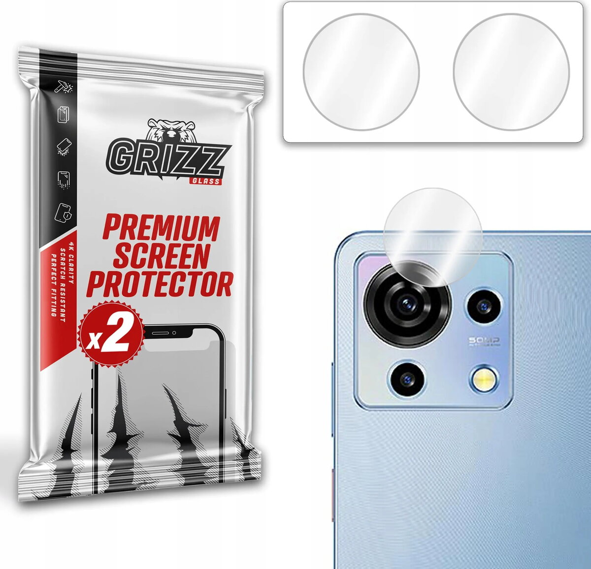 GrizzGlass HybridGlass kameras aizsargstikls ZTE Blade