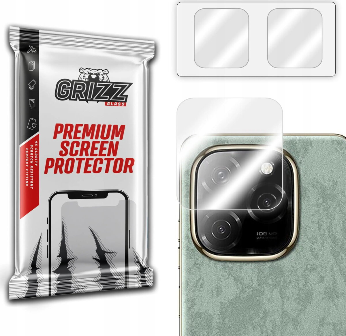 Kameras aizsargstikls GrizzGlass HybridGlass priekš Tecno