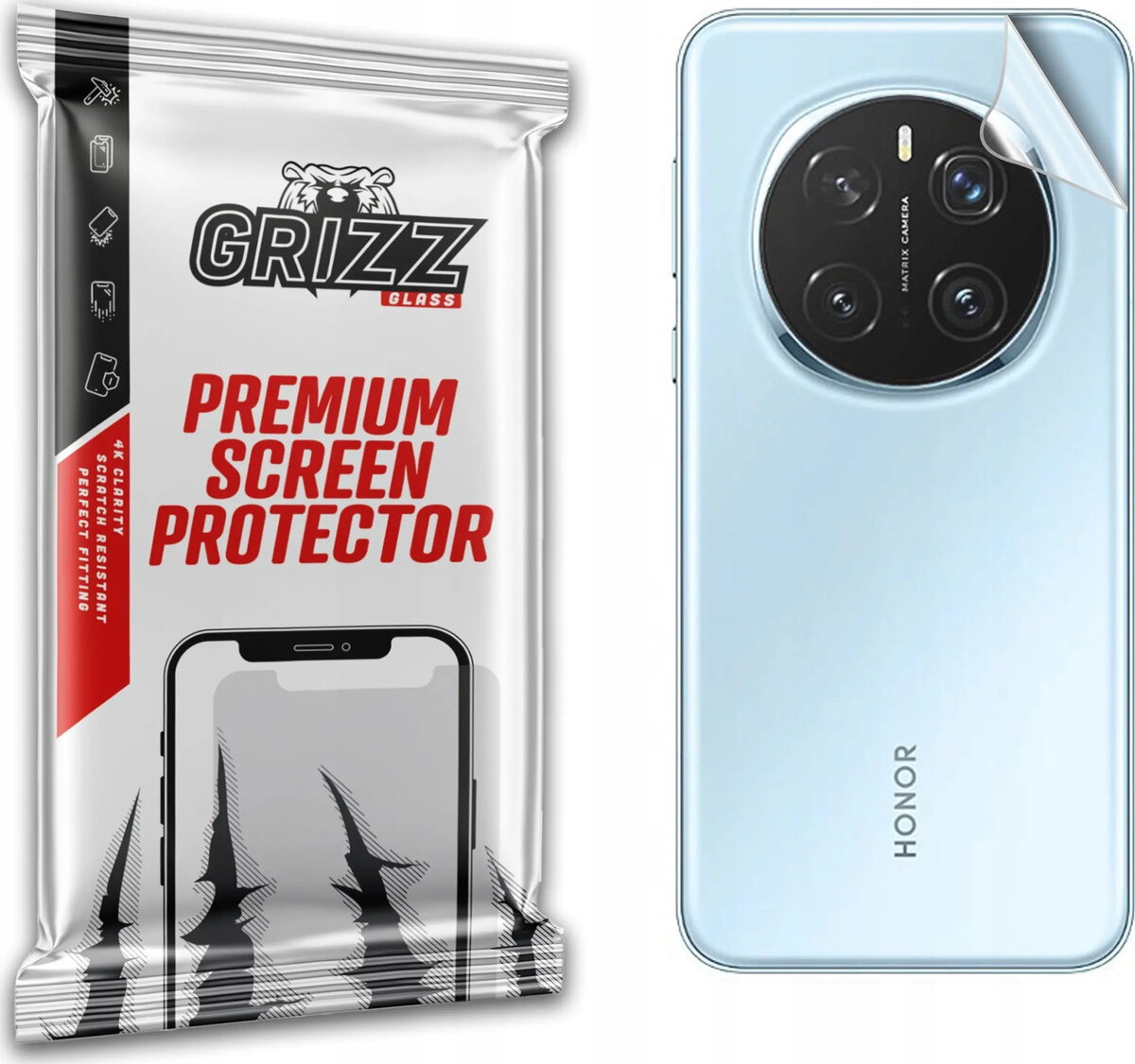 Aizmugures aizsargplēve GrizzGlass SatinSkin priekš Honor