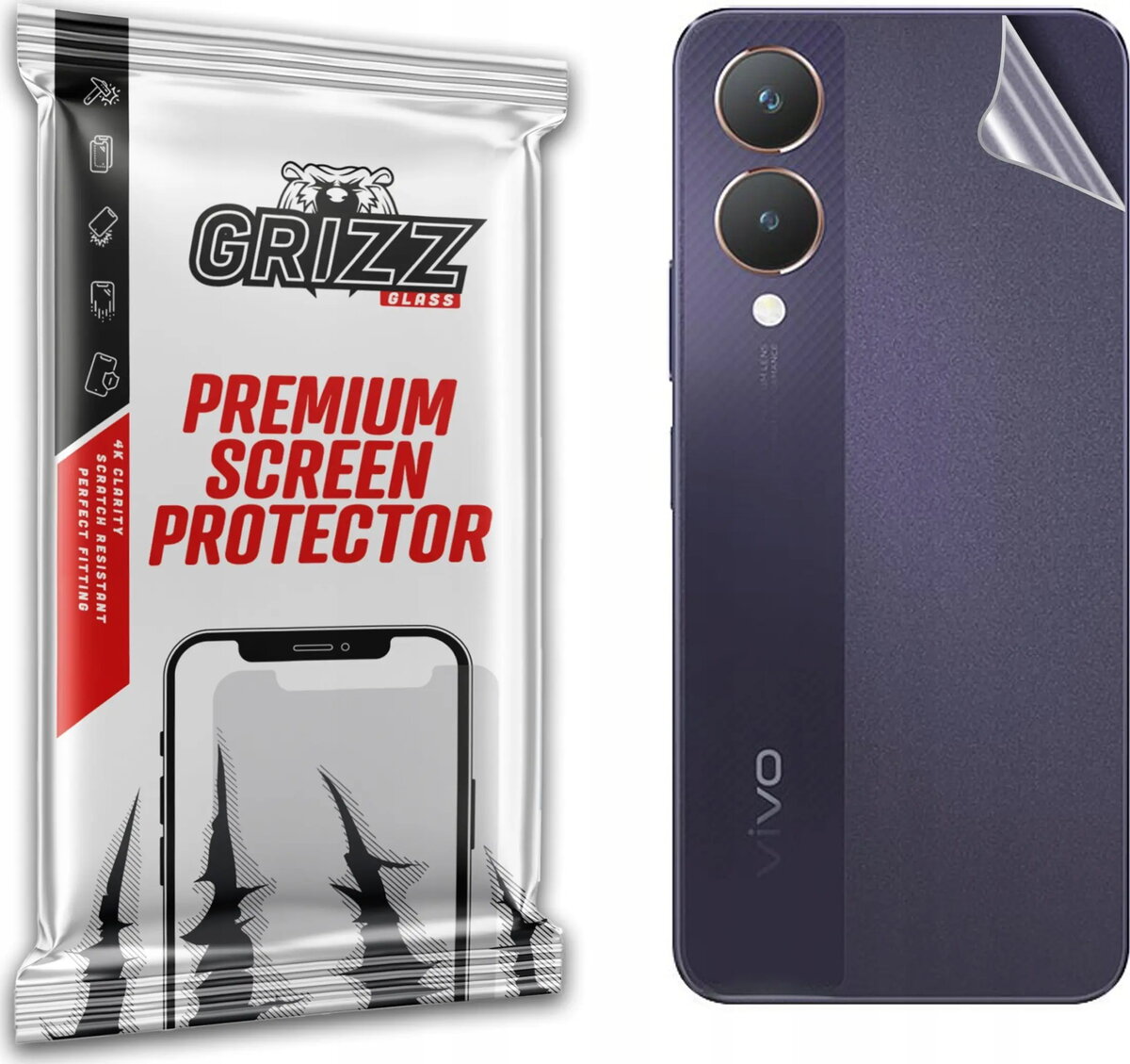 Aizsargplēve GrizzGlass SatinSkin aizmugurei priekš Vivo