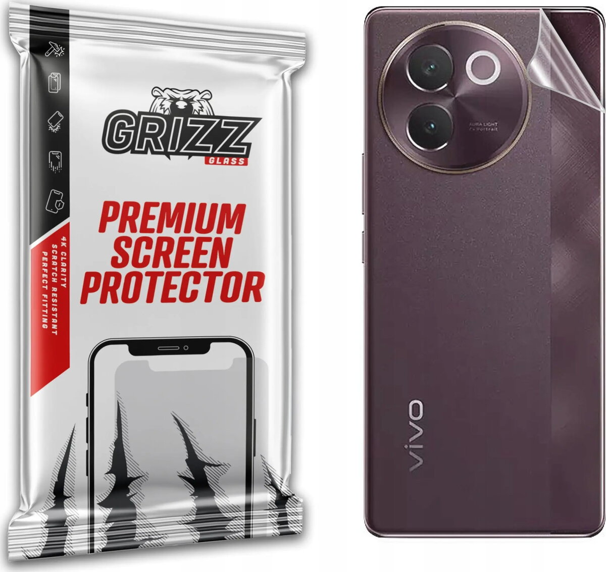 Aizsargplēve aizmugurei GrizzGlass SatinSkin priekš Vivo
