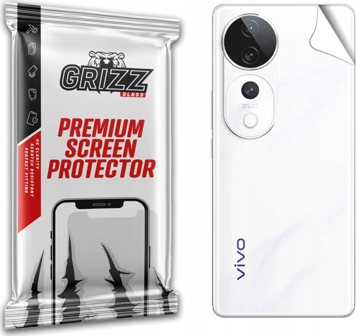 Aizmugures stikla aizsargplēve GrizzGlass SatinSkin priekš