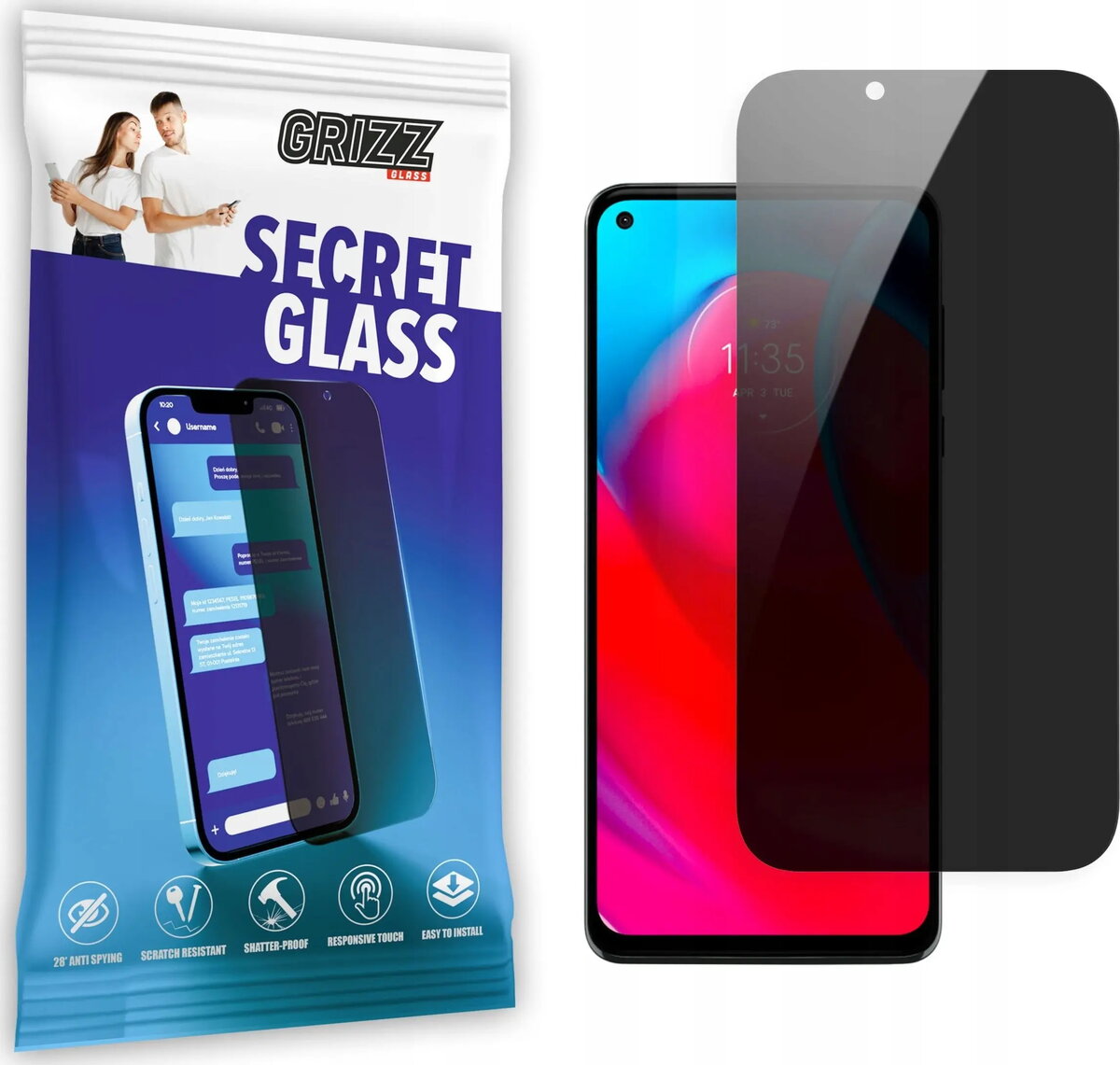 Aizsargstikls ar privātuma efektu GrizzGlass priekš