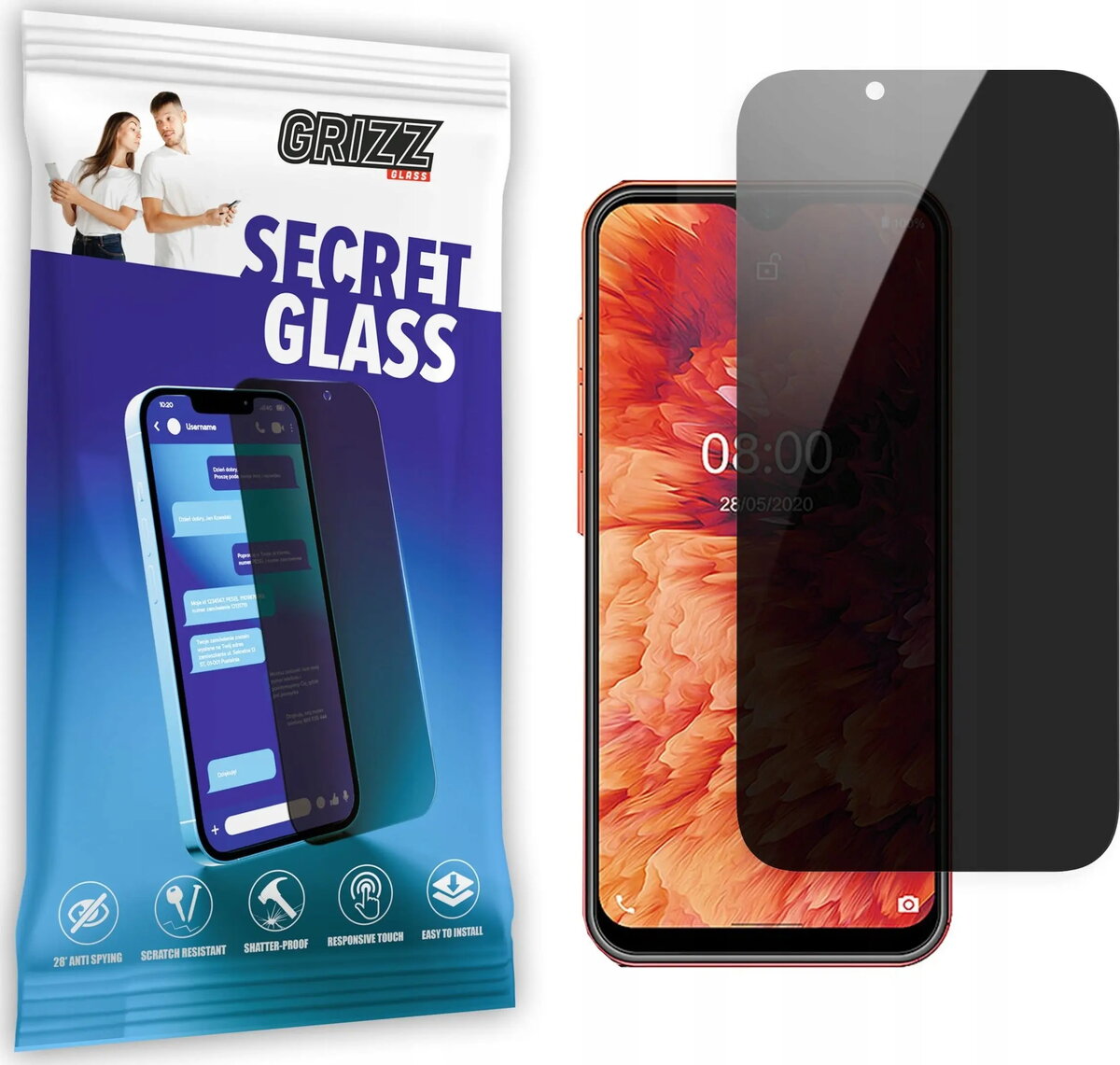 Privātuma aizsargstikls GrizzGlass SecretGlass priekš Ulefone
