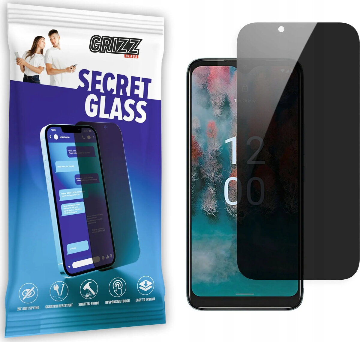 GrizzGlass SecretGlass privātuma aizsargstikls tālrunim Nokia