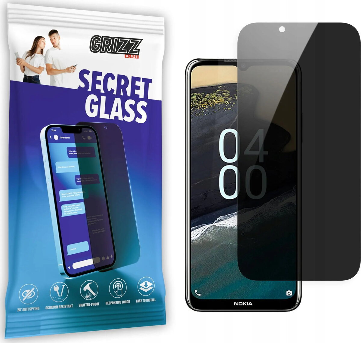 GrizzGlass SecretGlass matēts aizsargstikls ar privātumu