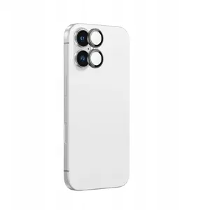Tempered Camera Lens Protector Amazingthing AR Aluminium 2-Lens with Frame for iPhone 16 / 16 Plus — Black