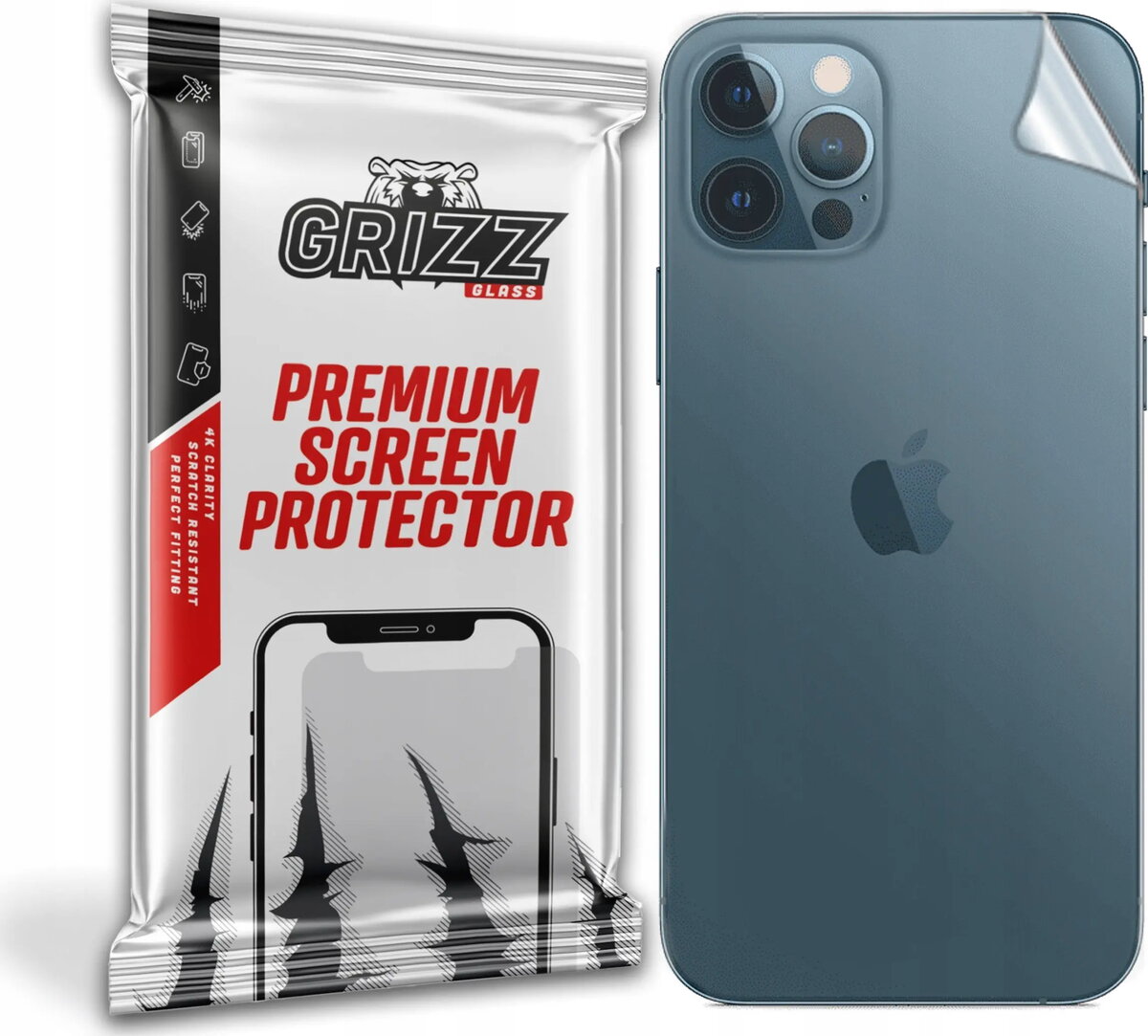 Aizmugures stikla aizsargs GrizzGlass priekš Apple