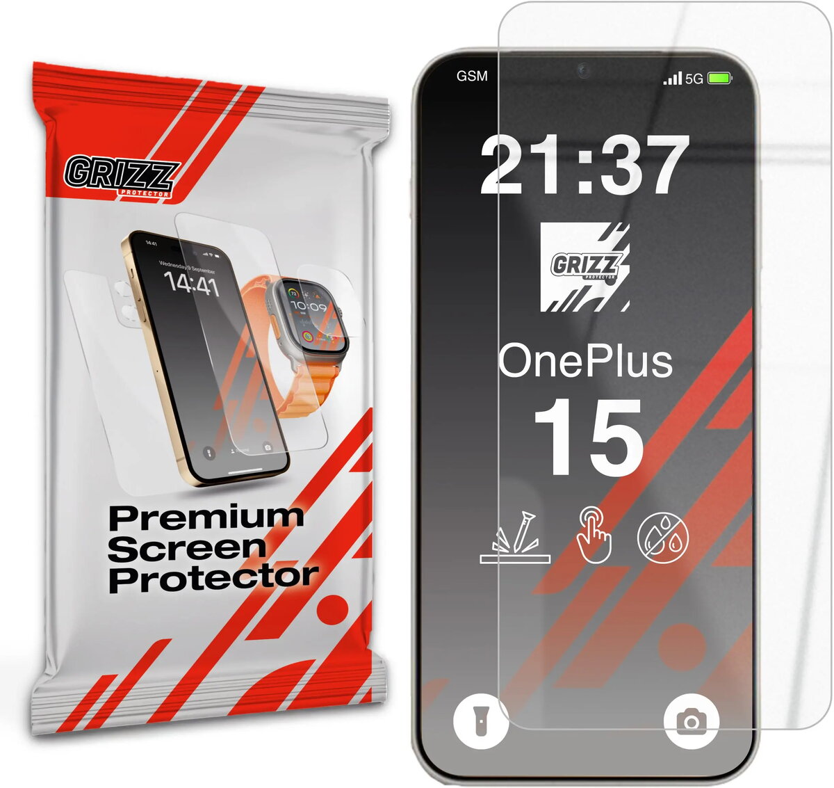 Ekrāna aizsargs GrizzGlass HybridGlass priekš OnePlus