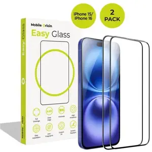 Защитное стекло MOBILE ORIGIN EasyGlass для iPhone 15 / iPhone 16 — 2 шт.