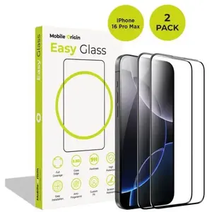 Защитное стекло MOBILE ORIGIN EasyGlass для iPhone 16 Pro Max, комплект 2 шт., закалённое