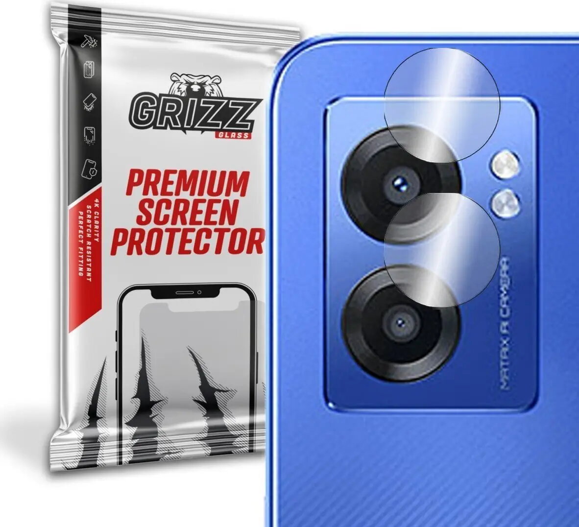 Hibrīda aizsargstikls kamerai GrizzGlass priekš Realme