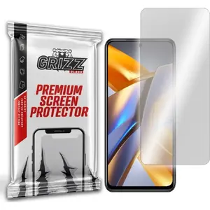 Screen protector GrizzGlass for POCO M5s — hybrid tempered glass, model GRZ3251