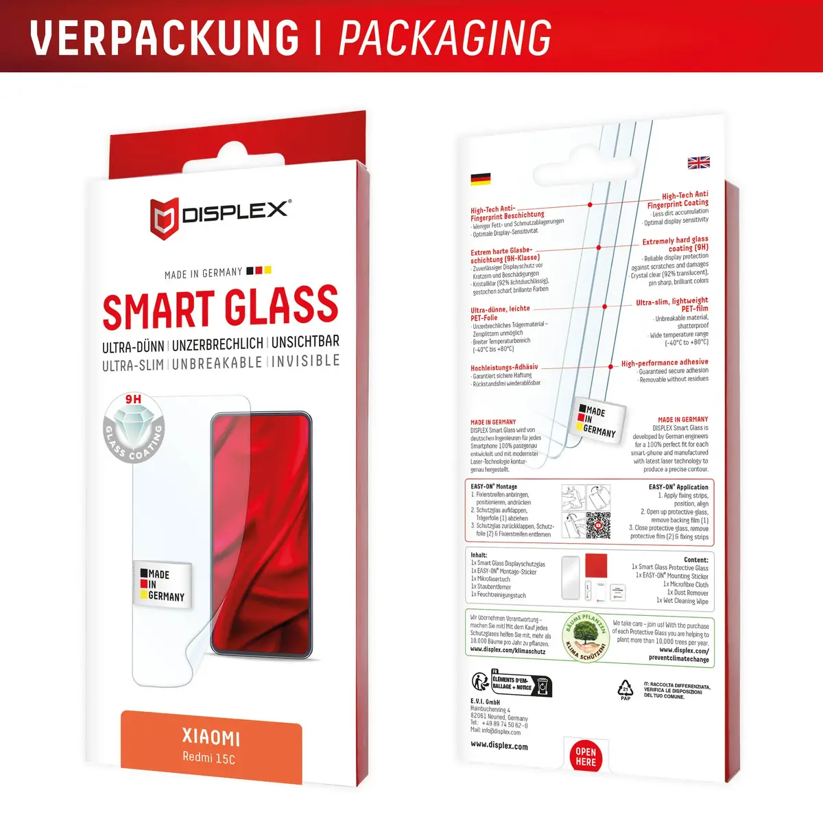 e.v.i. DISPLEX Smart Glass priekš Xiaomi Redmi 15C Photo 6