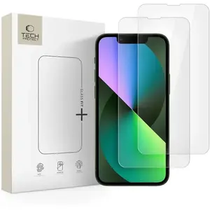 Закалённое защитное стекло Tech-Protect Glass Fit+ для iPhone 13 mini — 2 шт., прозрачное