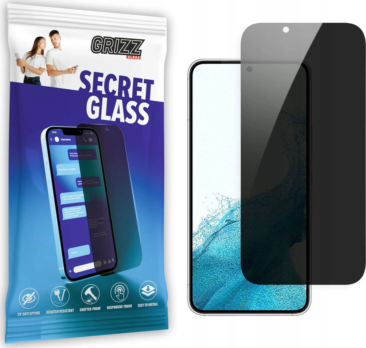 GrizzGlass SecretGlass privātuma rūdīts stikls Samsung