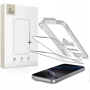 Tempered Glass Screen Protector Tech-Protect Quick Set+ 2-pack for iPhone 17 Pro, black