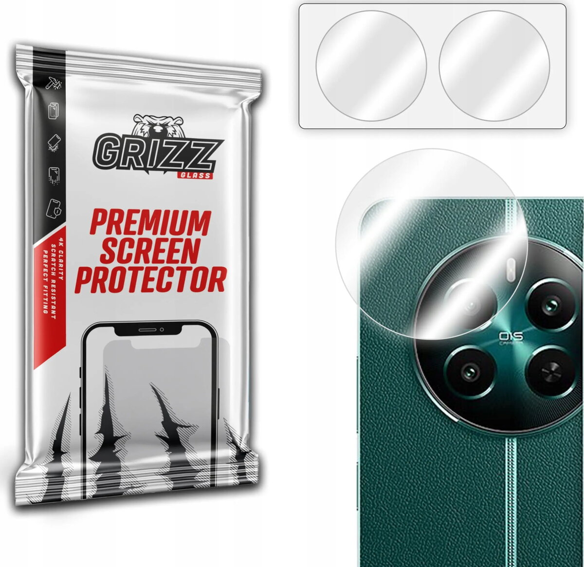 Kamera aizsargstikls GrizzGlass HybridGlass priekš Realme