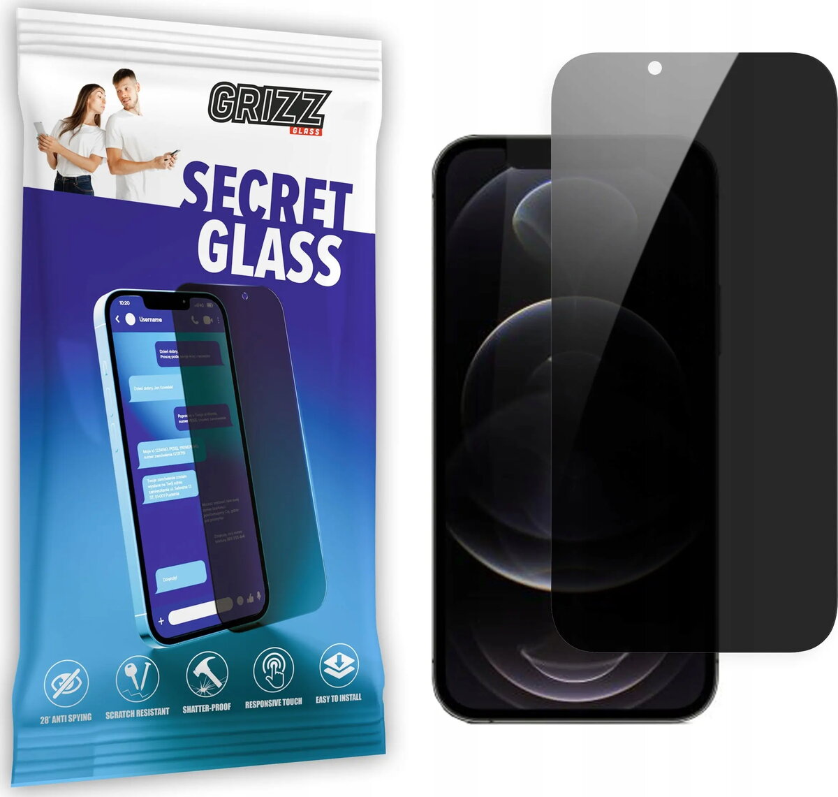 Rūdīts privātuma aizsargstikls GrizzGlass SecretGlass priekš