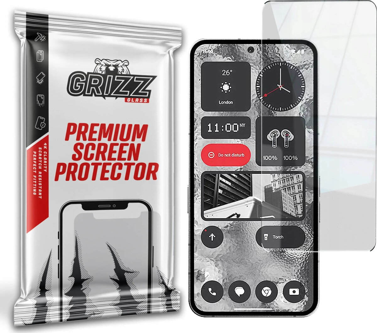 Hibrīda aizsargstikls GrizzGlass priekš Nothing Phone
