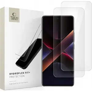 Hidrogelu plēves Spigen Tech-Protect Hydrofex Fit+ 2 gab. priekš Xiaomi Redmi Note 14 Pro 5G / 14 Pro+ Plus 5G / POCO X7 5G — caurspīdīgas