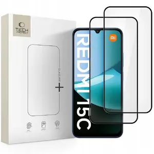 Закалённое защитное стекло Tech-Protect Glass Fit+ для Xiaomi Redmi 15c / Poco C85, чёрное, 2 шт.
